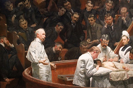 Historical painting of surgical theater